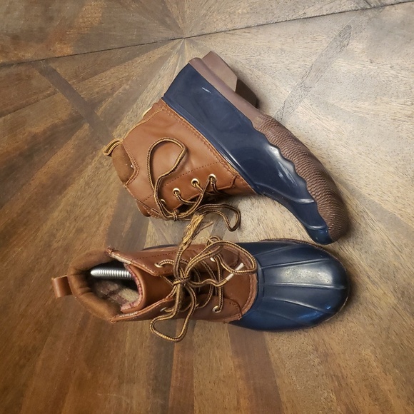 Adrienne Vittadini Kids Brown and Blue Duck Boots Size 3 - Picture 7 of 10